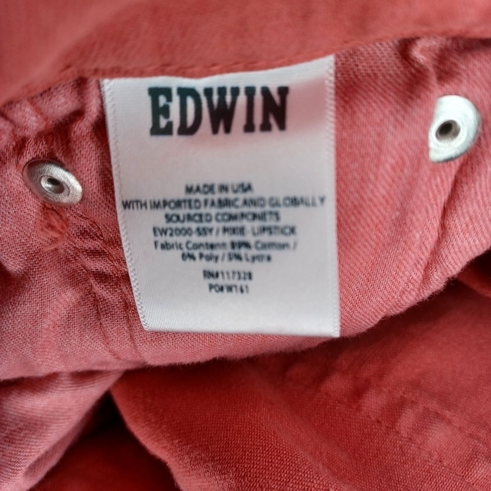 Edwin Pixie Mid Rise Skinny Ankle Colored Denim Preppy Jeans - Picture 15 of 15